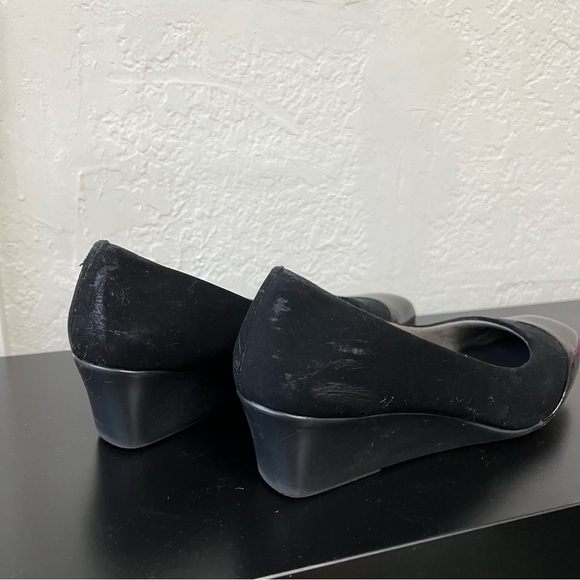 LifeStride Simply Comfort Shiny Black Wedge Heel Square toe, Size 6 - Picture 4 of 8